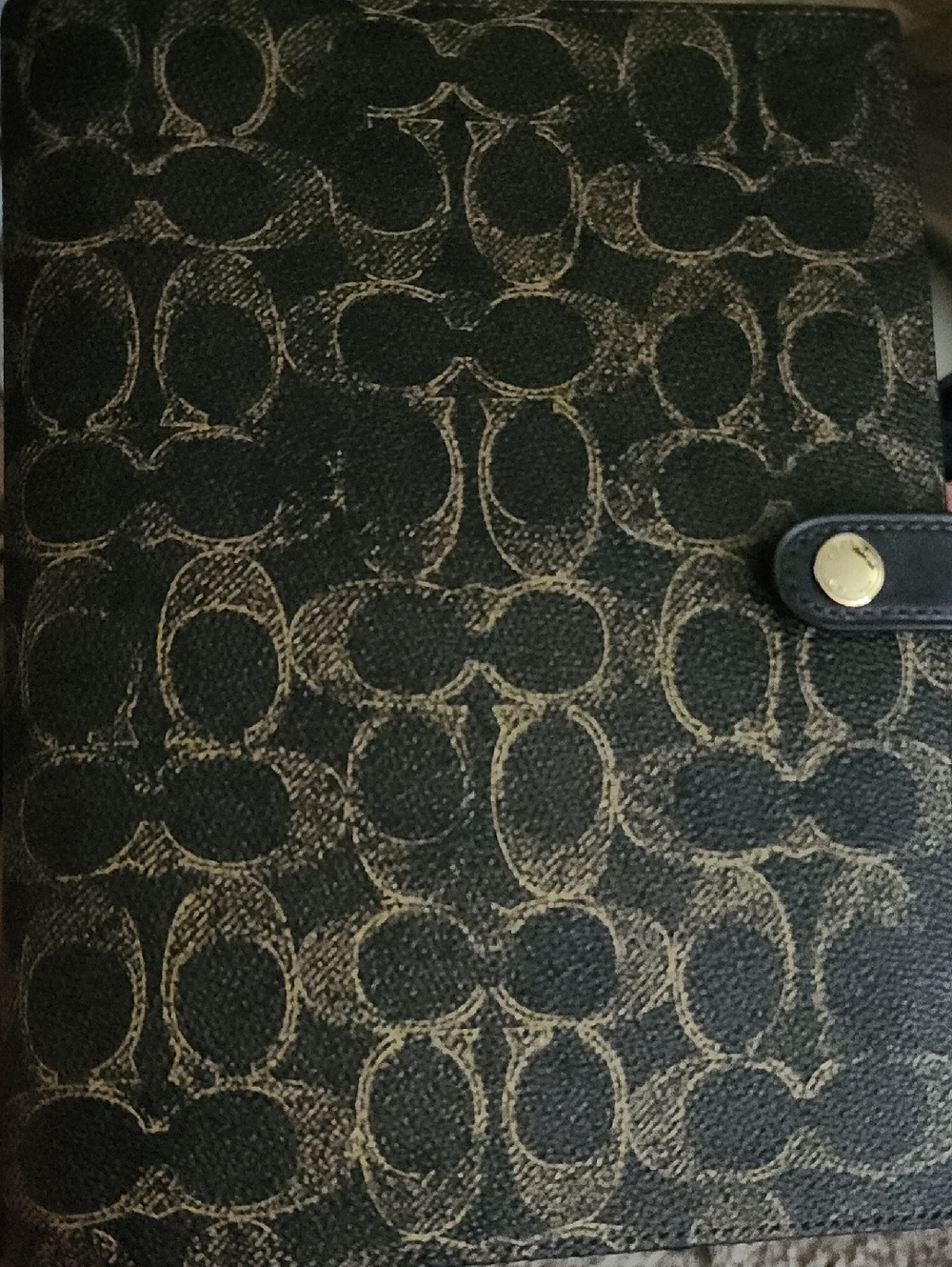 Coach Black and Tan Signature Notebook